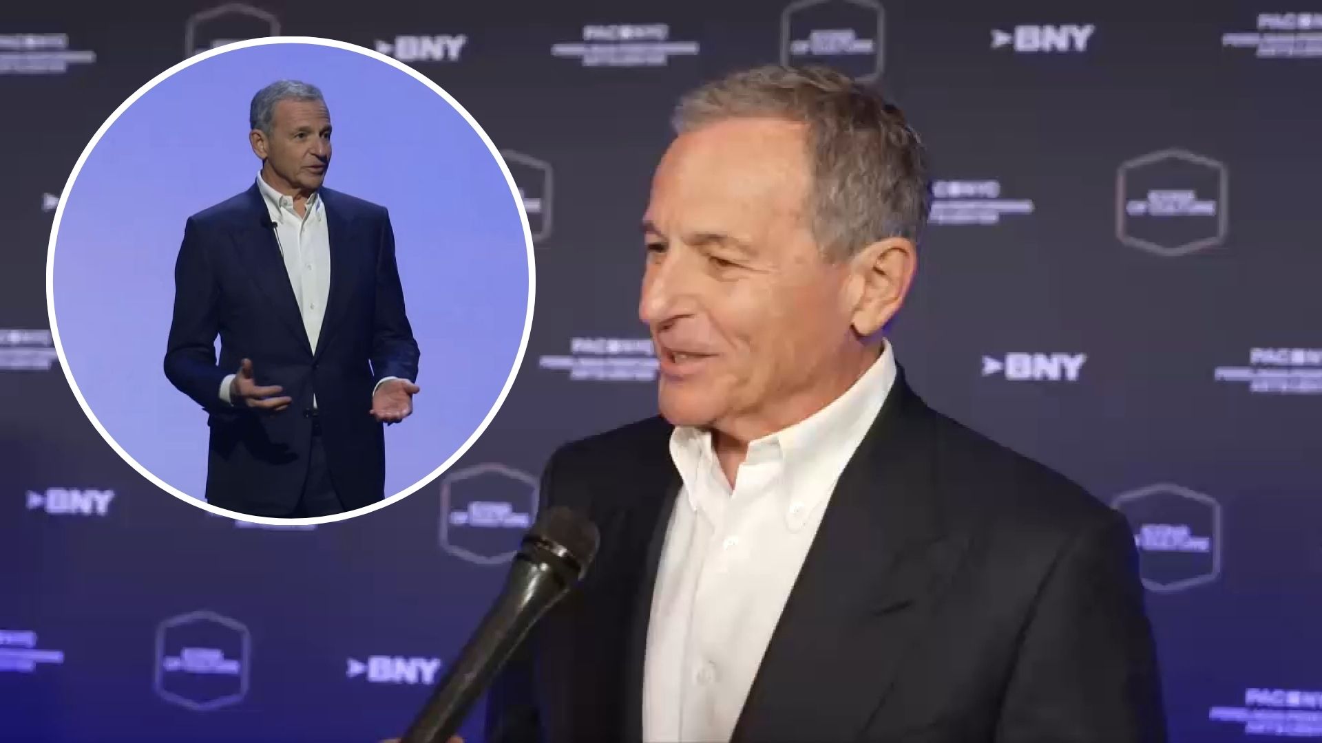 Bob Iger, former Disney CEO, accepting the 2026 PAC NYC Icon of Culture award.